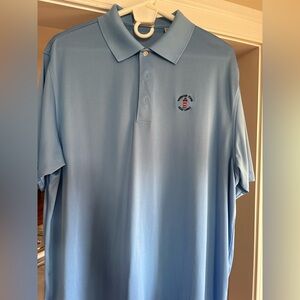 Peter Millar Summer Comfort Sky Blue Harbor Town Golf Shirt SZ XL